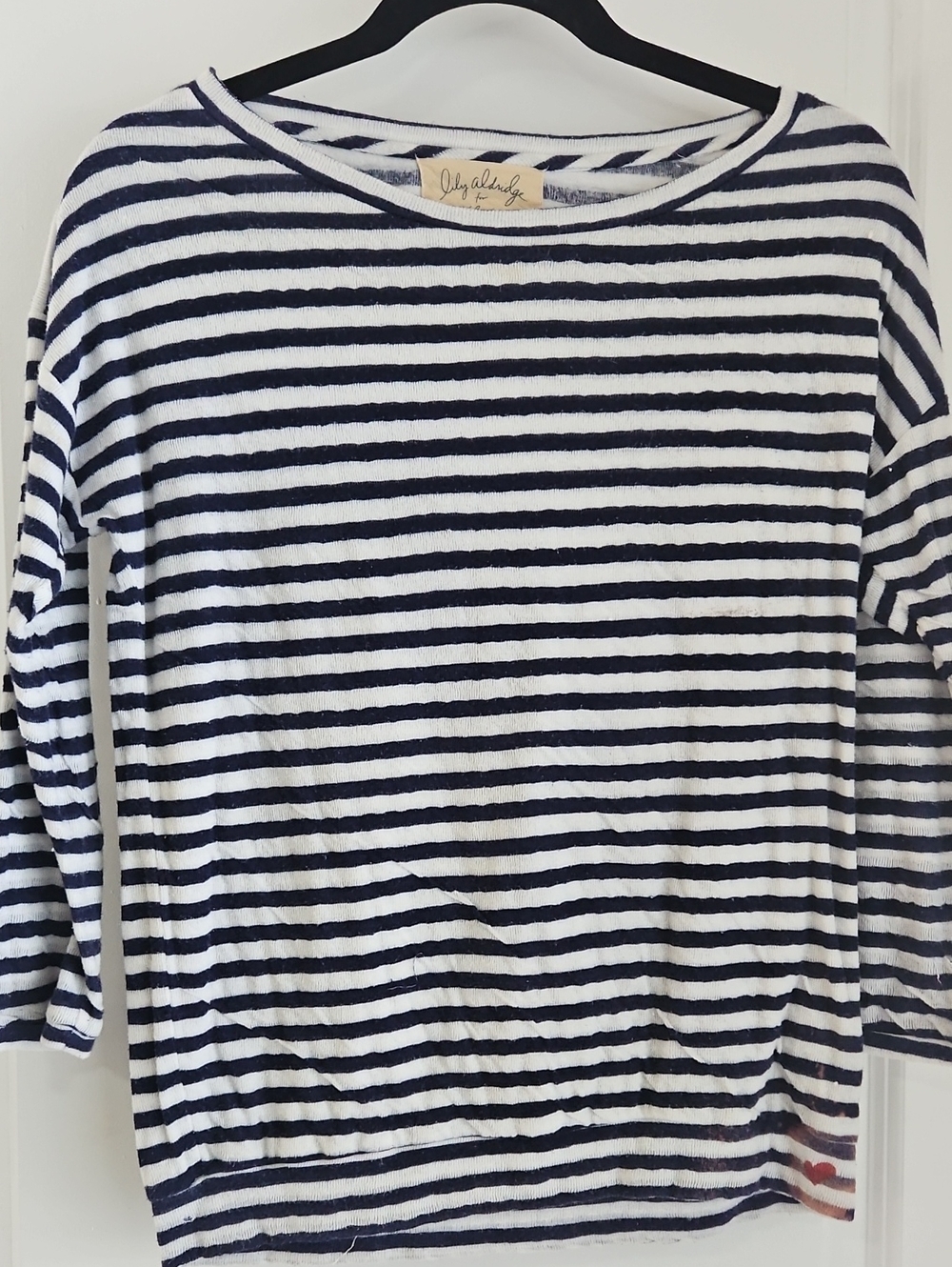 Navy and White Striped Long Sleeve Top